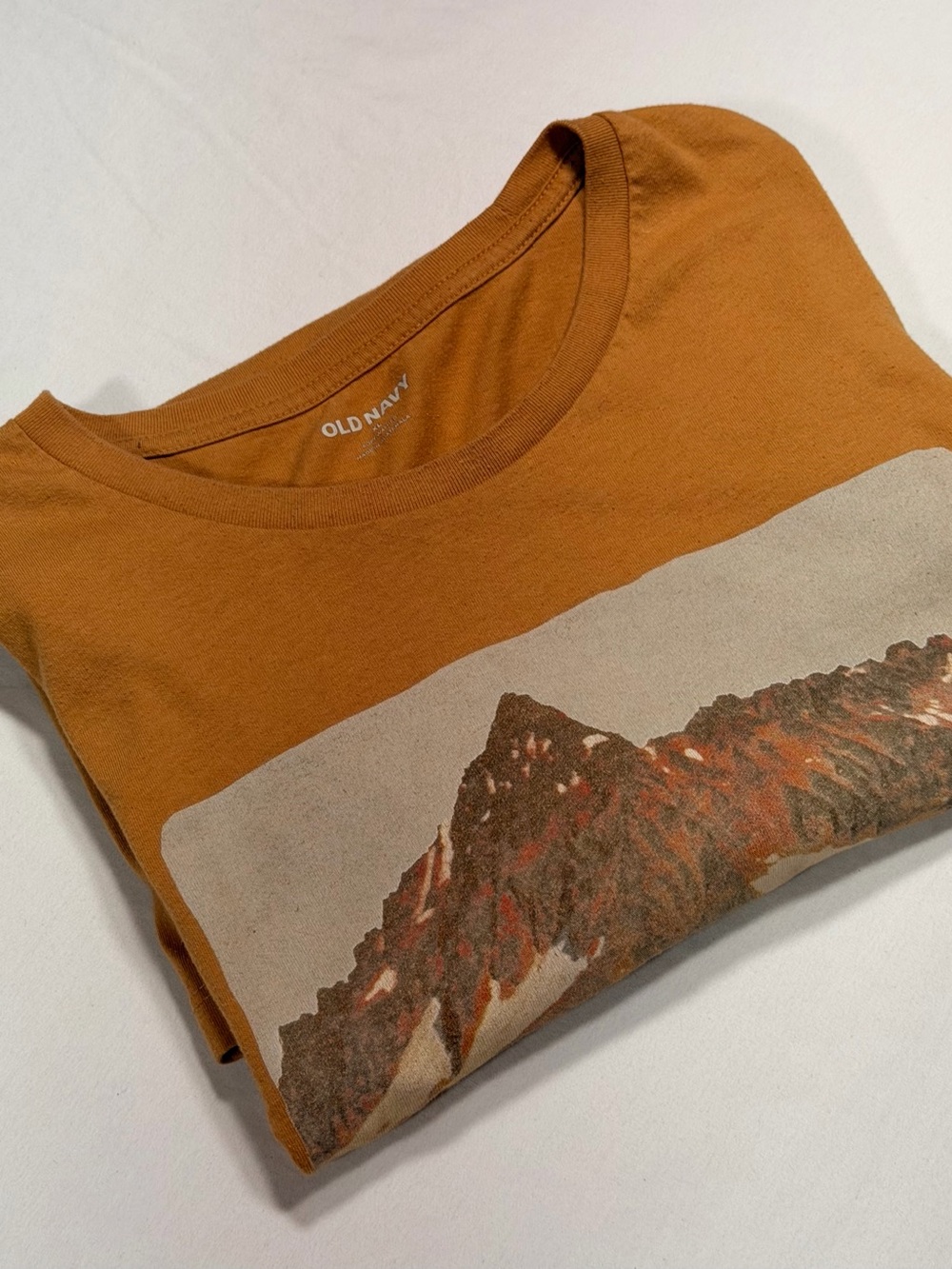 Old Navy Men’s XL Alaska Range Bear Mountain Graphic Tee Rust